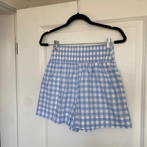 NWOT Hill House 100% cotton Livie Nap Shorts in Blue Clip Dot Check Size XS - Picture 5 of 9